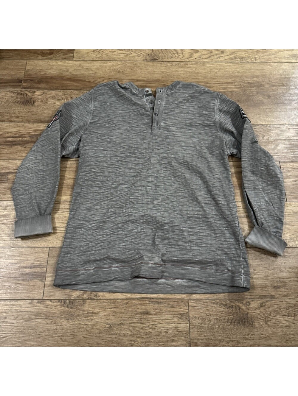 Harley Davidson 1903 V-Twin Henley Gray Shirt Men's L